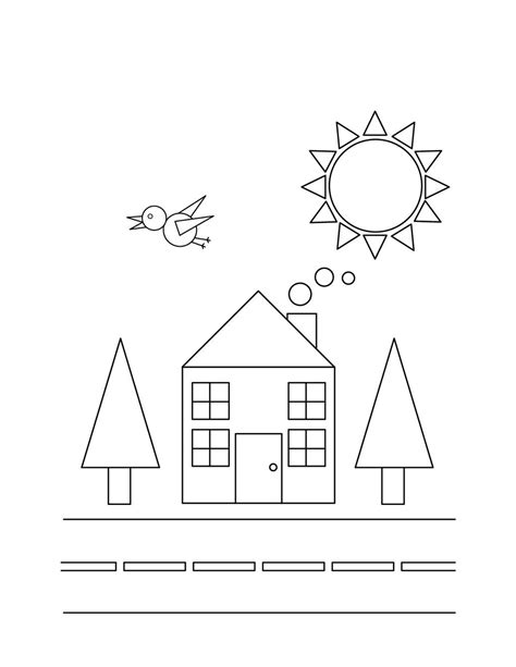 House Shapes Coloring Pages - Free Printable Coloring Pages