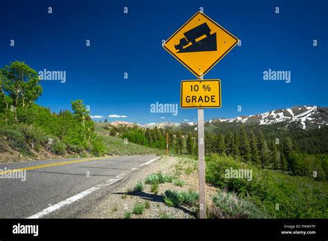 Steep grade road sign hi-res stock photography and images - Alamy