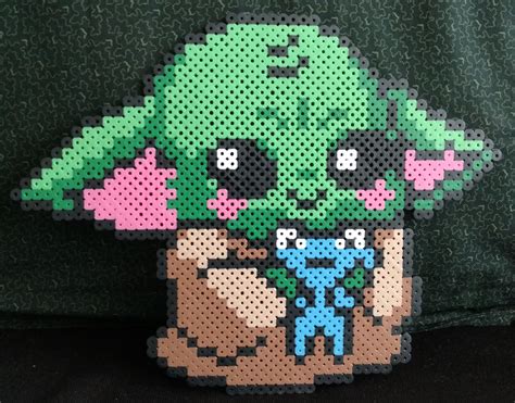 baby yoda pixel art - Star Wars Baby Yoda Cute Pixel Art Bead Sprite ...