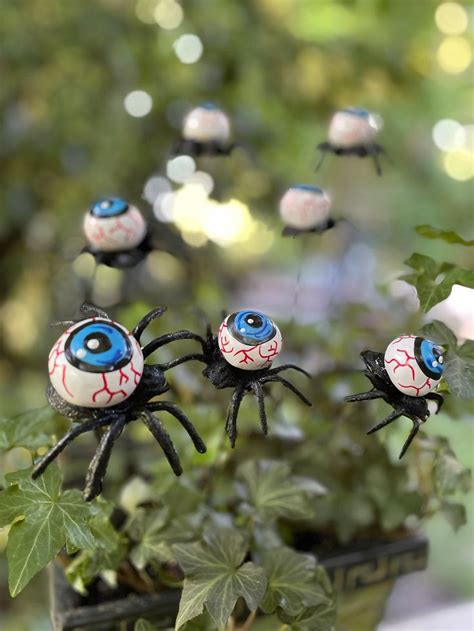 Halloween Eyeball Plant Markers Halloween Decoration Spider - Etsy ...