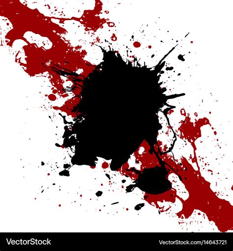 Ink black and red paint splatter background Vector Image