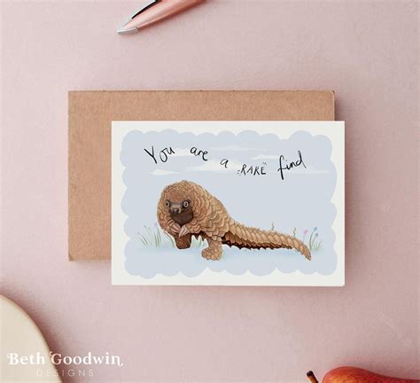 Pangolin Card, Valentines Cards, Romantic Cards, Pangolin Engagement ...