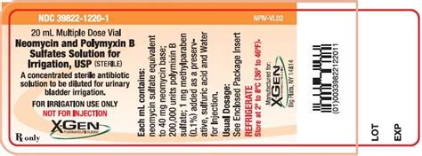 Neomycin and Polymyxin B Irrigation - FDA prescribing information, side ...