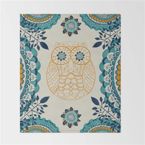 BOHO Owl Throw Blanket by rskinner1122 | Society6