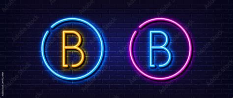 Initial letter B icon. Neon light line effect. Line typography ...