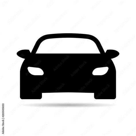 PLain car silhouette icon. Driving logo. Vector image of vehicle. Front ...