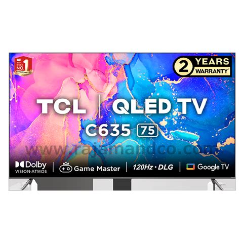 TCL Android TV QLED (75 inch) 4K Ultra HD 75C635 Black (2022) - Rajam&Co