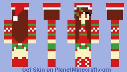 Santa Hat Christmas Girl Minecraft Skin