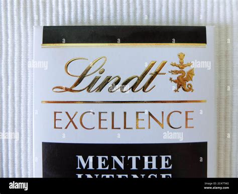 Lindt chocolate bar, packaging. Lindt is a brand of luxury and quality ...