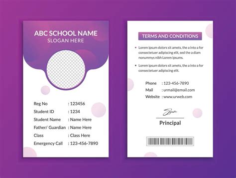 1000 Id Card Design Templates College School Id Card Design Template ...