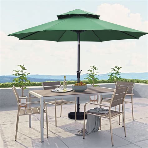 Outdoor Basic 11FT 2 Tiers Market Umbrella Patio Outdoor Table ...