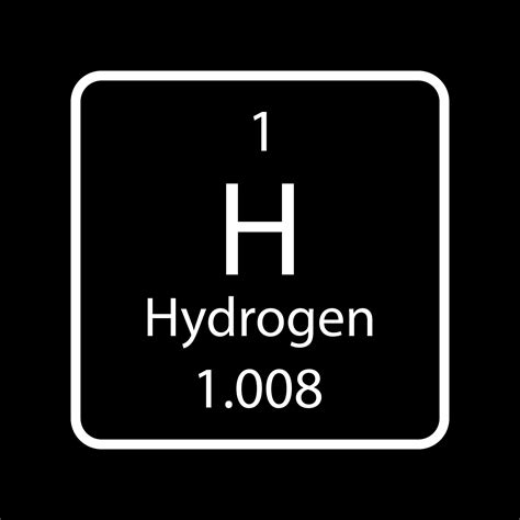 Hydrogen symbol. Chemical element of the periodic table. Vector ...