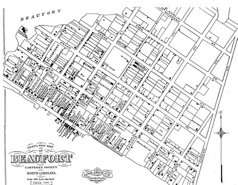 Beaufort North Carolina History: Gray's New Map of Beaufort -1880