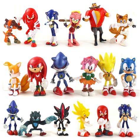 5-8cm 6pcs/set Sonic Figures Toy Sonic Shadow Knuckles Tails Amy Super ...