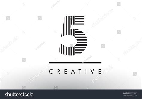 5 Black White Number Logo Design Stock Vector (Royalty Free) 660224305 ...