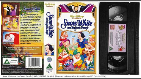 Vintage Disney Movie Snow White And The Seven Dwarfs 1994 VHS ...