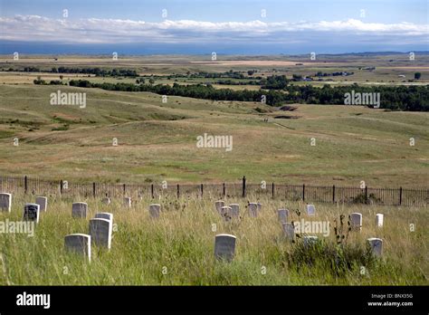 Marker at the spot where General Custer died at Little Big Horn ...