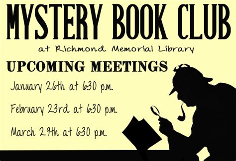 Mystery Book Club! - Richmond Memorial Library