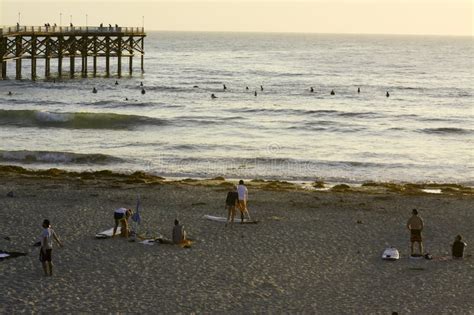 Surfing at Pacific Beach in San Diego, CA. Editorial Photography ...