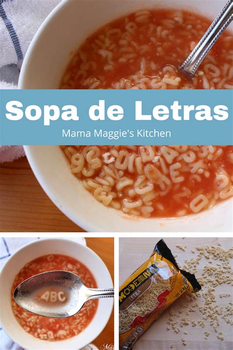 Sopa de Letras - Mama Maggie's Kitchen | Kids cooking recipes, Sopita ...