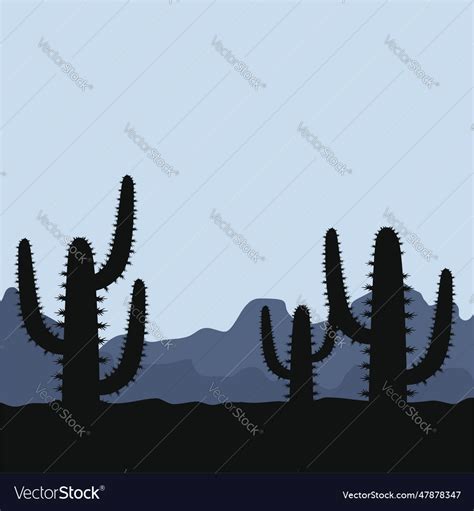 Group of desert cactus Royalty Free Vector Image