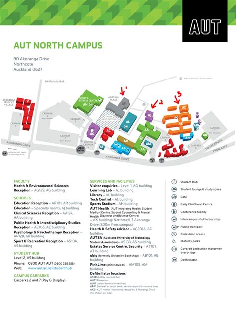 AUT Campus Map North | PDF | Transport