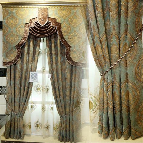 European high end luxury chenille fabric curtain cloth finished fabric ...