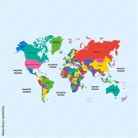 Political World Map With Country Names