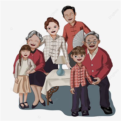 Cartone Animato Ritratto Di Famiglia Felice Famiglia Png Fondo ...