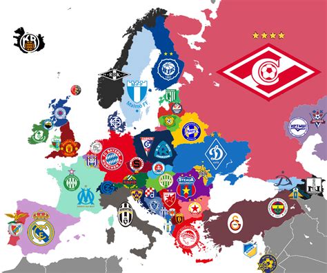 【画像】欧州サッカー各国で最も優勝しているクラブを地図に当てはめてみると | European football, Premier ...