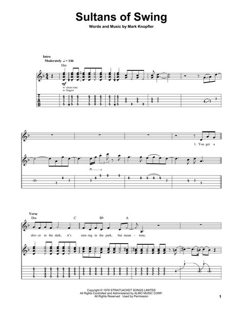 Sultans Of Swing by Dire Straits - Guitar Tab Play-Along - Guitar ...