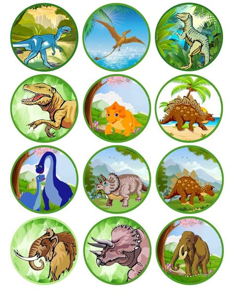 Dinosaur Printable Cupcake Toppers Descarga instantánea De la fiesta ...