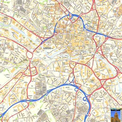 Leeds Offline Street Map, including Town Hall, Victoria Quarter ...