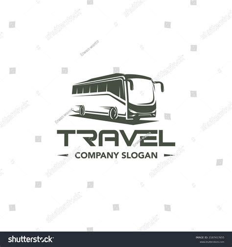 Travel Bus Logo Template White Background Stock Vector (Royalty Free ...