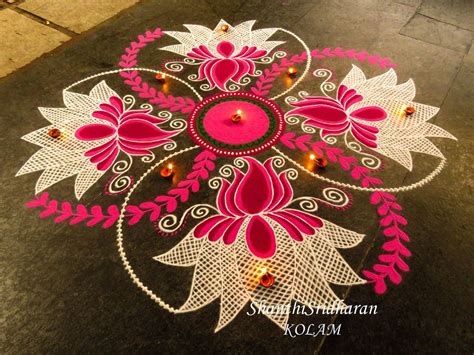 #pink #kolam … | Rangoli designs diwali, Rangoli designs, Indian ...