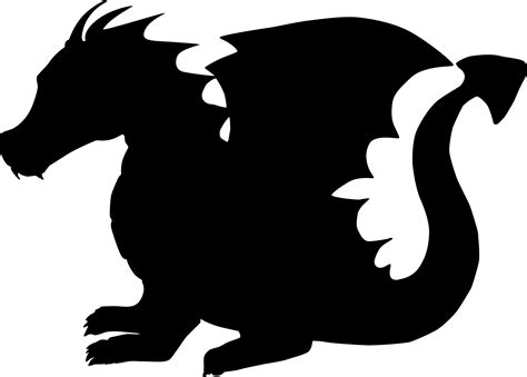 cute dragon silhouette - Clip Art Library