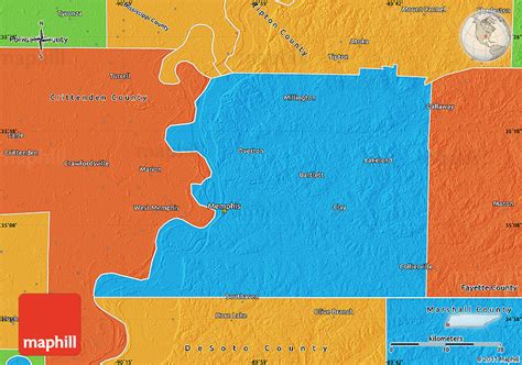 Political Map of Shelby County