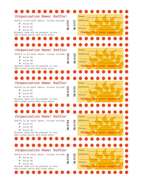 Editable Raffle Ticket Template