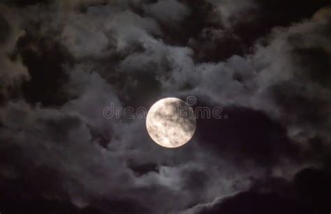 Full Moon in the Sky with Clouds Stock Photo - Image of astronomy ...