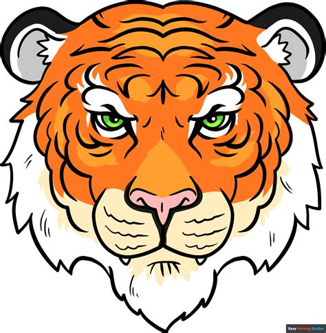 How To Draw A Tiger Face Easy