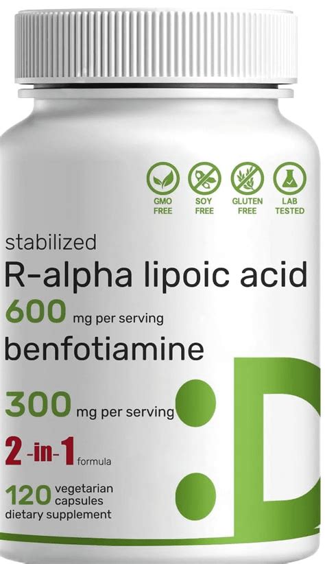 Health Pure Vitamin Supplement: R-Alpha Lipoic Acid 600mg (R-ALA) with ...