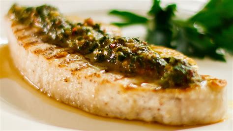 Swordfish Grilled with Chimichurri Sauce - Easy Meals with Video ...