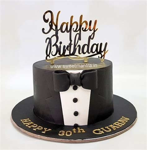 Tuxedo theme cake for boss's 50th birthday - Decorated - CakesDecor