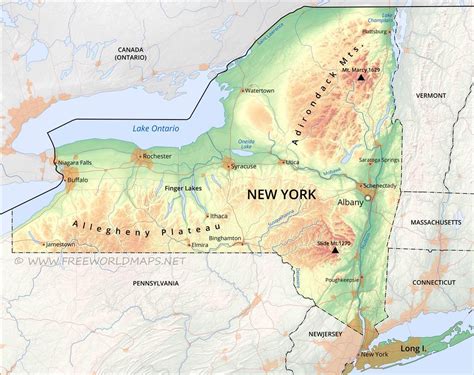 Geographical Map Of New York - Angie Bobette