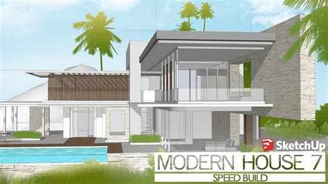 Sketchup - Speed Build - Modern House 7 - YouTube