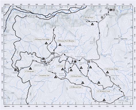 Hiking Map For Yosemite - London Top Attractions Map