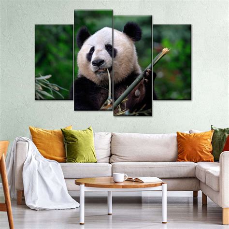 Panda Eating Bamboo Wall Art | Photography