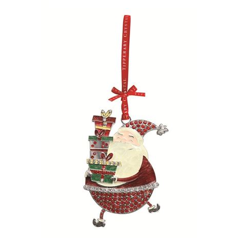 Tipperary Crystal Sparkle Santa Hanging Decoration - Christmas Hanging ...