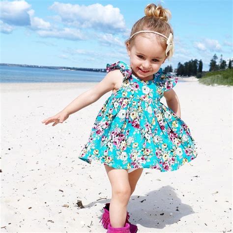 Floral Beach Dress - The Trendy Toddlers | Girls beach dress, Girls ...