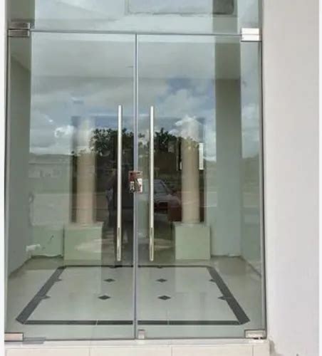 Hinged Plain Frameless Glass Doors, for Office,Hotel, Thickness: 8-12 ...